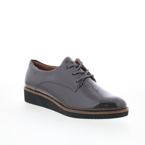 SoftWalk Willis S1811-072 Womens Gray Leather Lace Up Oxford Flats Shoes