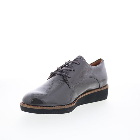SoftWalk Willis S1811-072 Womens Gray Leather Lace Up Oxford Flats Shoes