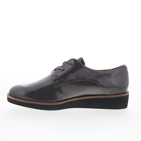 SoftWalk Willis S1811-072 Womens Gray Leather Lace Up Oxford Flats Shoes