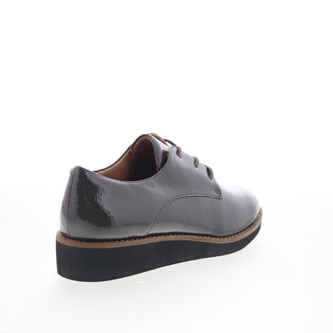 SoftWalk Willis S1811-072 Womens Gray Leather Lace Up Oxford Flats Shoes