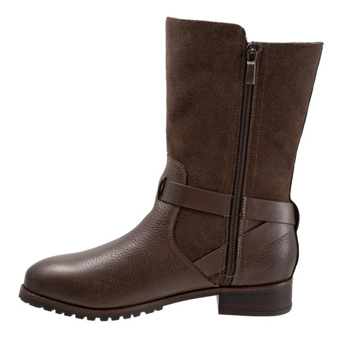 Softwalk Marlowe S1857-046 Womens Brown Wide Leather Casual Dress Boots