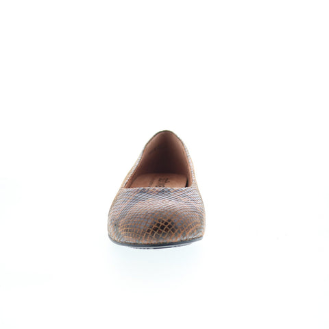 Softwalk Sonoma S1862-252 Womens Brown Leather Slip On Ballet Flats Shoes