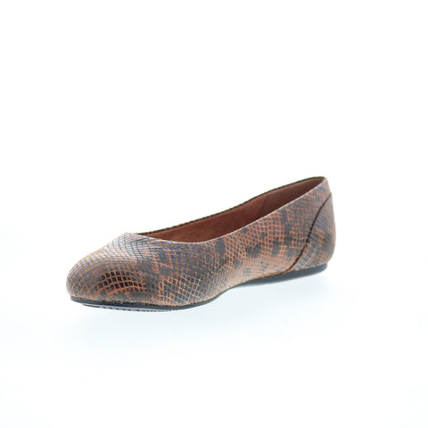 Softwalk Sonoma S1862-252 Womens Brown Extra Wide Ballet Flats Shoes