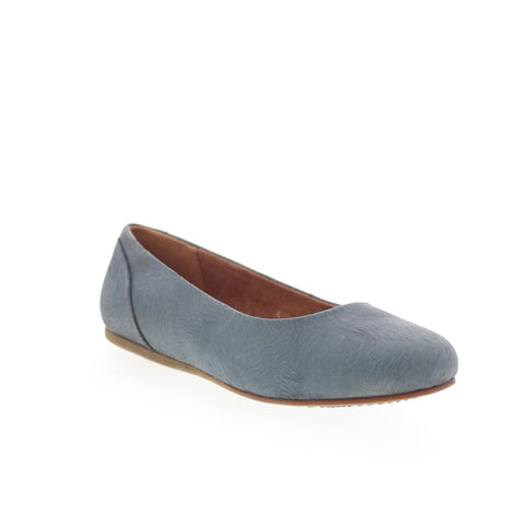 SoftWalk Sonoma S1862-479 Womens Gray Leather Slip On Ballet Flats Shoes