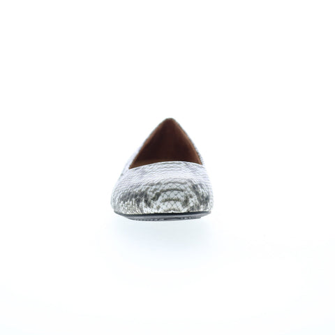 Softwalk Sonoma S1862-028 Womens Gray Wide Leather Ballet Flats Shoes