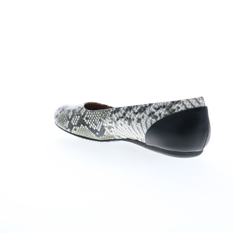 Softwalk Sonoma S1862-028 Womens Gray Narrow Leather Ballet Flats Shoes