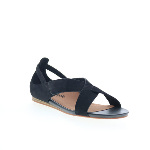 SoftWalk Camilla S1903-004 Womens Black Leather Strap Sandals Shoes