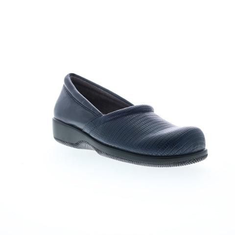 Softwalk Adora S1912-404 Womens Blue Wide Leather Loafer Flats Shoes
