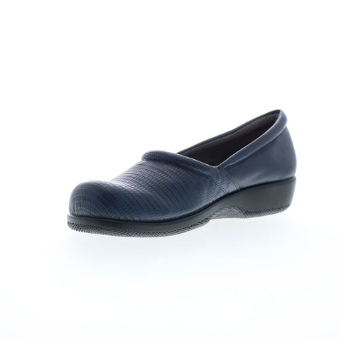 Softwalk Adora S1912-404 Womens Blue Wide Leather Loafer Flats Shoes