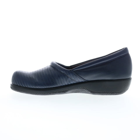 Softwalk Adora S1912-404 Womens Blue Wide Leather Loafer Flats Shoes