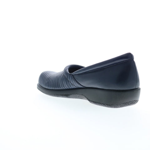 Softwalk Adora S1912-404 Womens Blue Wide Leather Loafer Flats Shoes