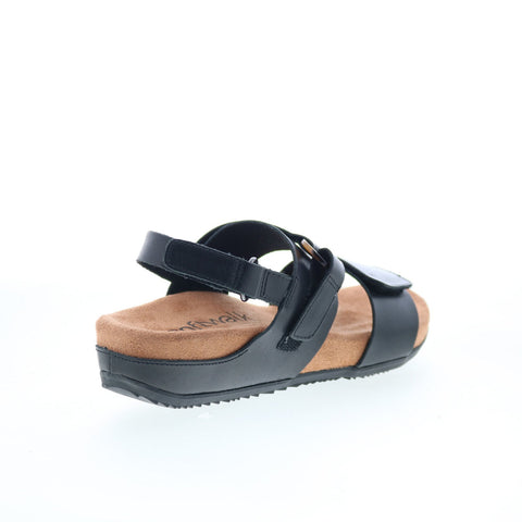 Softwalk Benissa S2001-001 Womens Black Wide Leather Strap Sandals Shoes