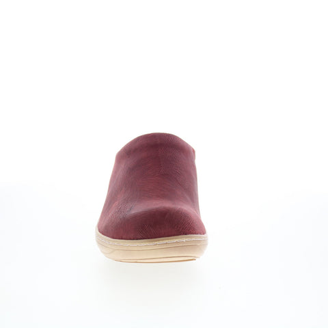 SoftWalk Madison S2056-247 Womens Burgundy Leather Slip On Clog Flats Shoes