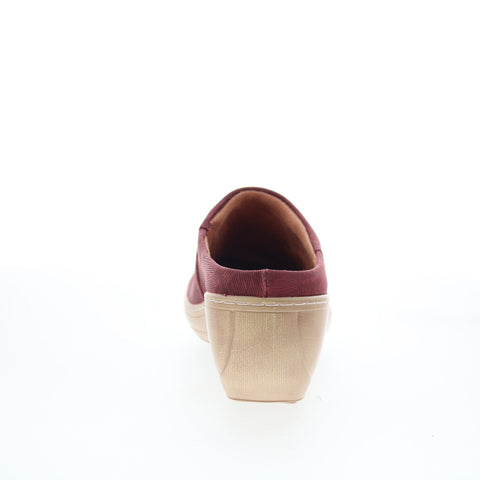 SoftWalk Madison S2056-247 Womens Burgundy Leather Slip On Clog Flats Shoes