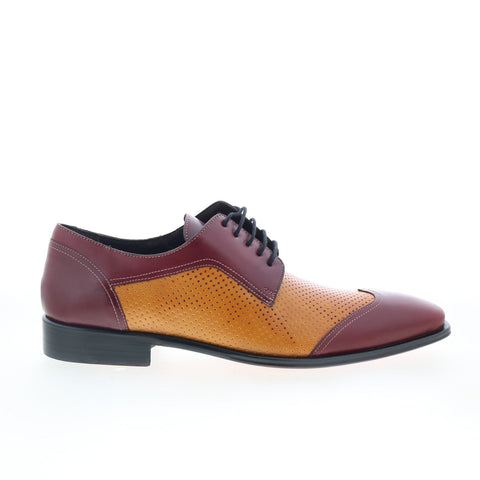 Mezlan S20816 Mens Burgundy Leather Lace Up Oxfords & Lace Ups Casual Shoes