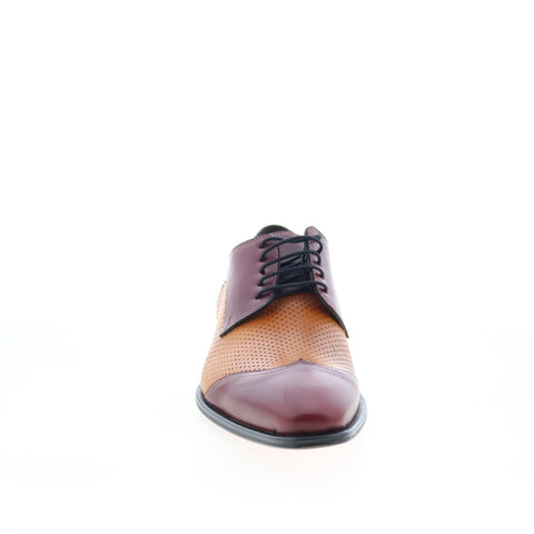 Mezlan S20816 Mens Burgundy Leather Lace Up Oxfords & Lace Ups Casual Shoes