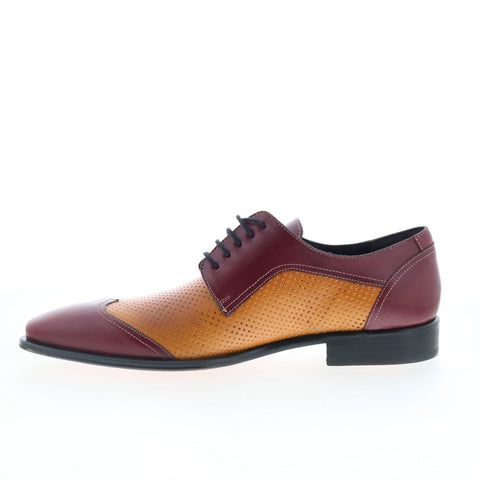 Mezlan S20816 Mens Burgundy Leather Lace Up Oxfords & Lace Ups Casual Shoes