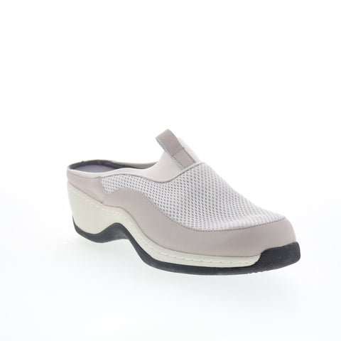 SoftWalk Aberdeen S2100-058 Womens Gray Leather Slip On Clog Flats Shoes