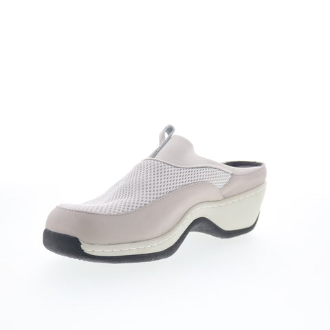 SoftWalk Aberdeen S2100-058 Womens Gray Leather Slip On Clog Flats Shoes