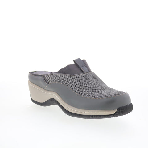 SoftWalk Aberdeen S2100-072 Womens Gray Leather Slip On Clog Flats Shoes