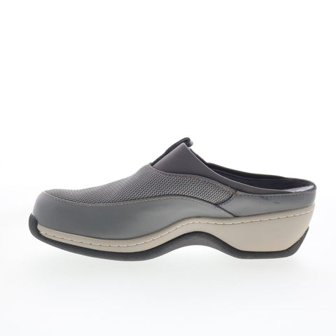 SoftWalk Aberdeen S2100-072 Womens Gray Leather Slip On Clog Flats Shoes