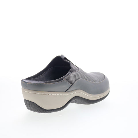 SoftWalk Aberdeen S2100-072 Womens Gray Leather Slip On Clog Flats Shoes