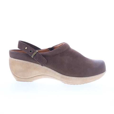 SoftWalk Marquette S2108-211 Womens Brown Leather Clog Flats Shoes