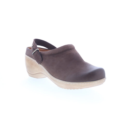 SoftWalk Marquette S2108-211 Womens Brown Leather Clog Flats Shoes