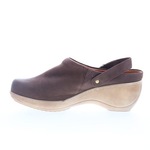 SoftWalk Marquette S2108-211 Womens Brown Leather Clog Flats Shoes
