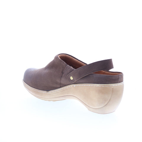 SoftWalk Marquette S2108-211 Womens Brown Leather Clog Flats Shoes