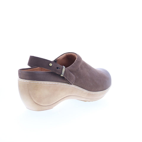 SoftWalk Marquette S2108-211 Womens Brown Leather Clog Flats Shoes