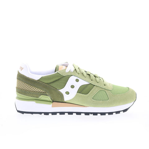 Saucony Shadow Original S2108-848 Mens Green Suede Lifestyle Sneakers Shoes