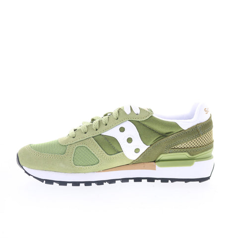 Saucony Shadow Original S2108-848 Mens Green Suede Lifestyle Sneakers Shoes