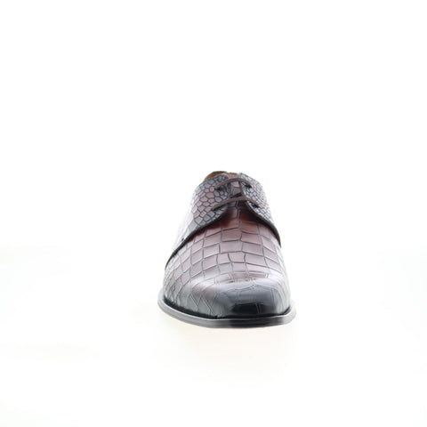Mezlan Croc Embossed Derby Mens Brown Oxfords & Lace Ups Casual Shoes