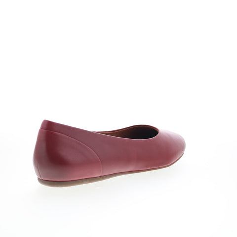 SoftWalk Shiraz S2160-601 Womens Red Leather Slip On Ballet Flats Shoes