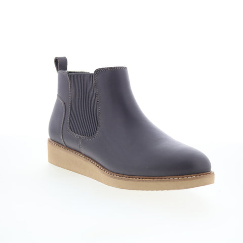 SoftWalk Wildwood S2164-058 Womens Gray Leather Slip On Chelsea Boots