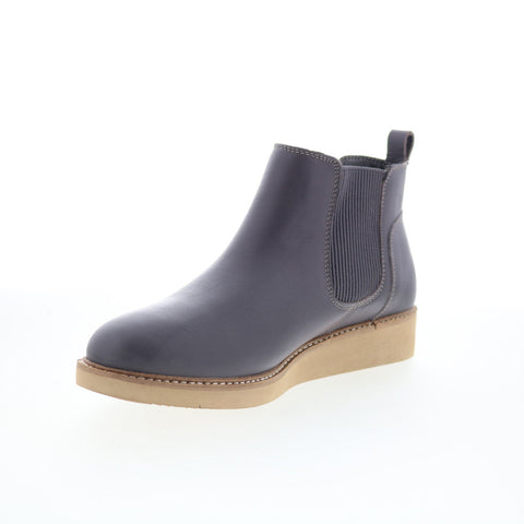SoftWalk Wildwood S2164-058 Womens Gray Leather Slip On Chelsea Boots