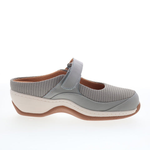 SoftWalk Arcadia S2200-102 Womens Gray Canvas Strap Clog Flats Shoes