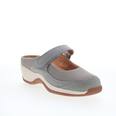 SoftWalk Arcadia S2200-102 Womens Gray Canvas Strap Clog Flats Shoes