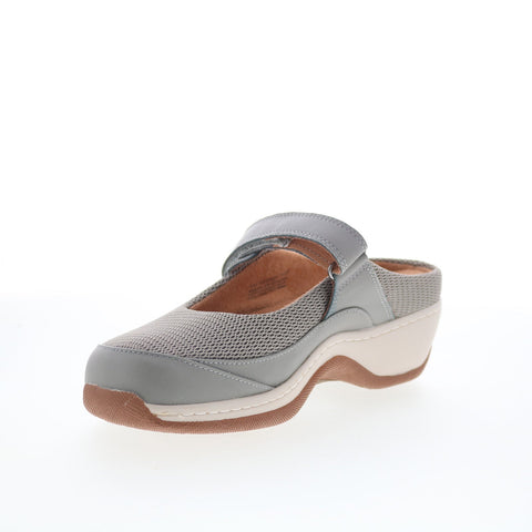 SoftWalk Arcadia S2200-102 Womens Gray Canvas Strap Clog Flats Shoes