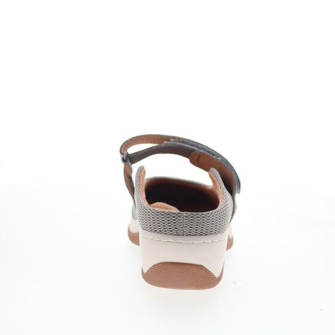 SoftWalk Arcadia S2200-102 Womens Gray Canvas Strap Clog Flats Shoes