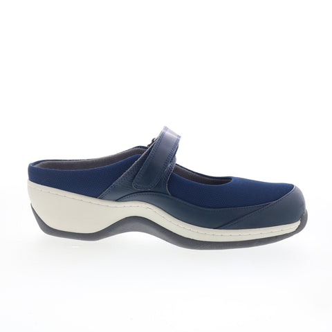 SoftWalk Arcadia S2200-400 Womens Blue Narrow Leather Clog Flats Shoes
