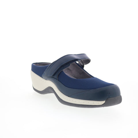 SoftWalk Arcadia S2200-400 Womens Blue Leather Strap Clog Flats Shoes
