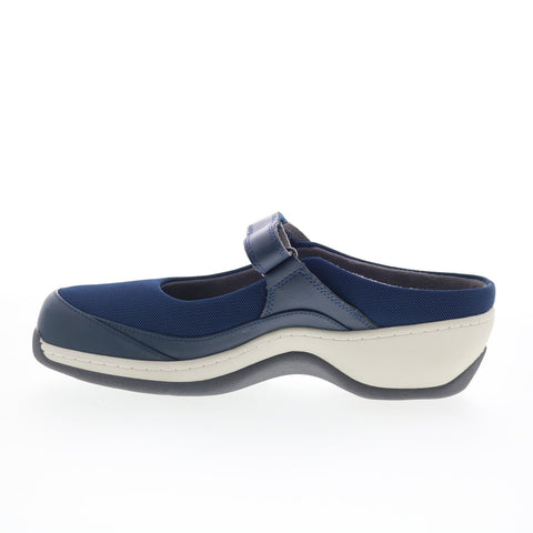 SoftWalk Arcadia S2200-400 Womens Blue Narrow Leather Clog Flats Shoes