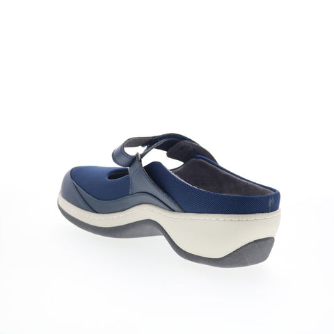 SoftWalk Arcadia S2200-400 Womens Blue Narrow Leather Clog Flats Shoes