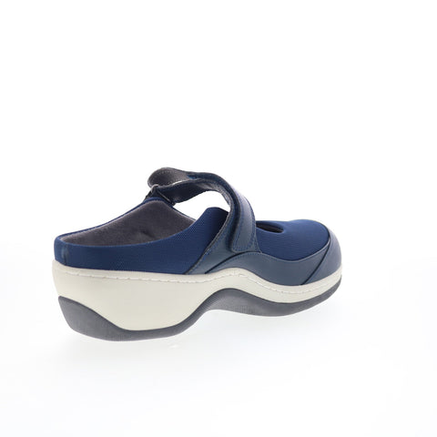 SoftWalk Arcadia S2200-400 Womens Blue Narrow Leather Clog Flats Shoes