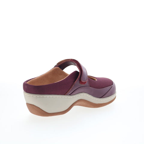 SoftWalk Arcadia S2200-606 Womens Burgundy Leather Strap Clog Flats Shoes