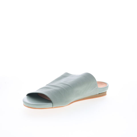SoftWalk Camano S2205-312 Womens Green Leather Slides Sandals Shoes