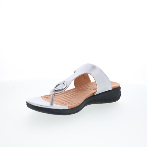 SoftWalk Talara S2215-041 Womens Sliver Synthetic Thong Sandals Shoes