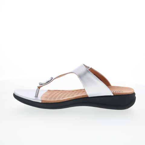 SoftWalk Talara S2215-041 Womens Sliver Synthetic Thong Sandals Shoes